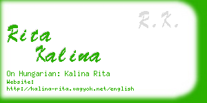 rita kalina business card